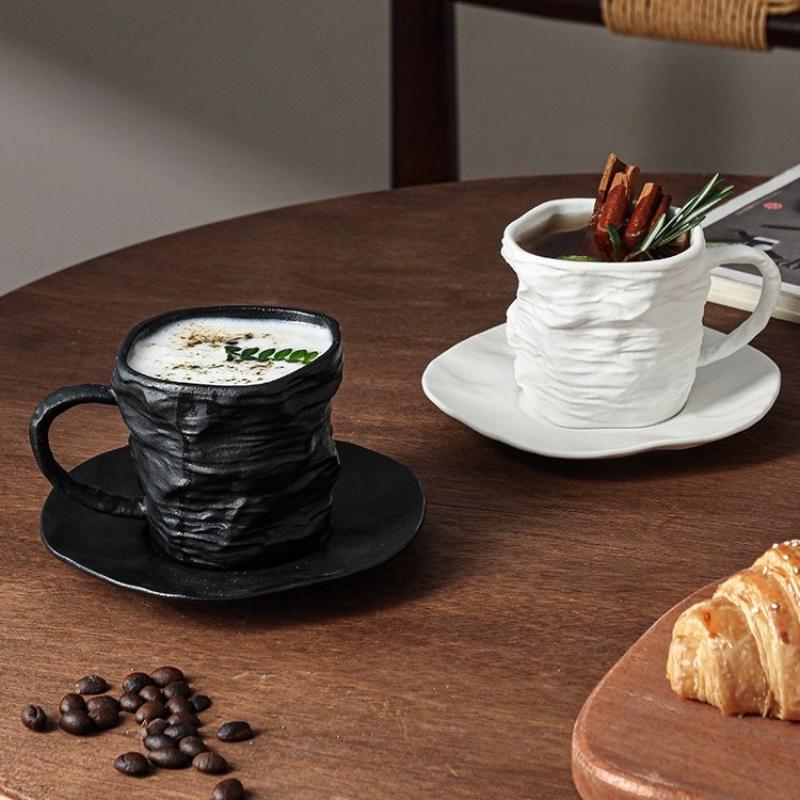 Ceramic Couple Water Cup Personalized Coffee Design Light Luxury High Aesthetic Value Office and Home Mug