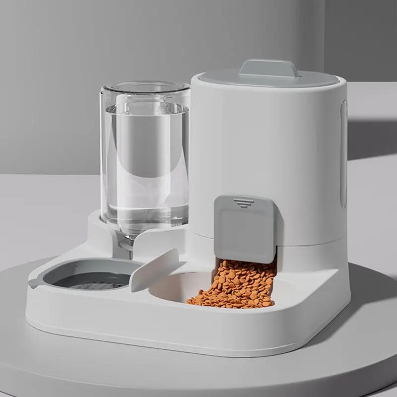 Tntegrated Automatic Cat Feeder Set Water Dispenser Gravity Food Storage Container for Cats and Dogs Feeder and Waterer 2 Styles