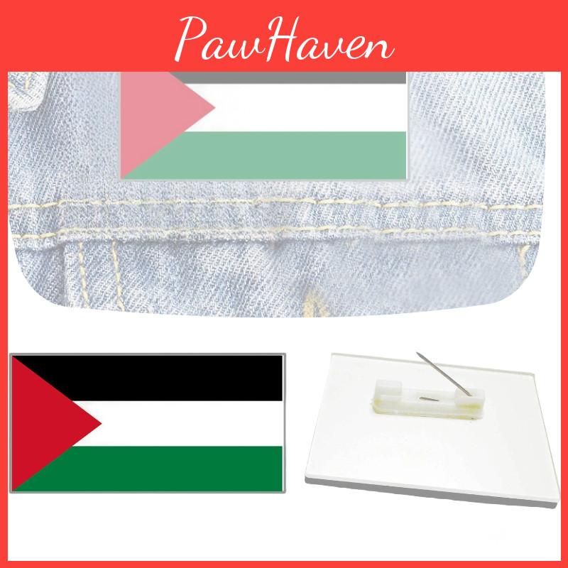 Broche géométrique en acrylique Drapeau palestinien personnalisé en gros