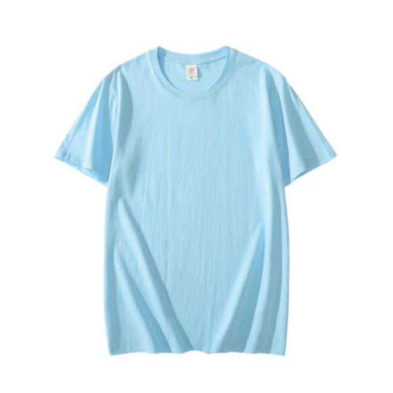 Men's and Women's Slim Fit Xinjiang Cotton T-Shirt: Short-Sleeved White or Black with Summer Logo Print