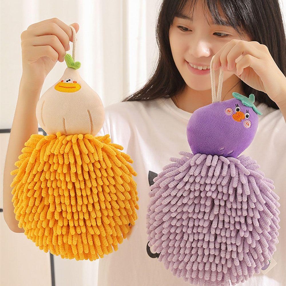 Soft Vegetable Shape Handkerchief Vegetable shape Hand Dishcloth Cute Chenille Hand Towel  Bathroom