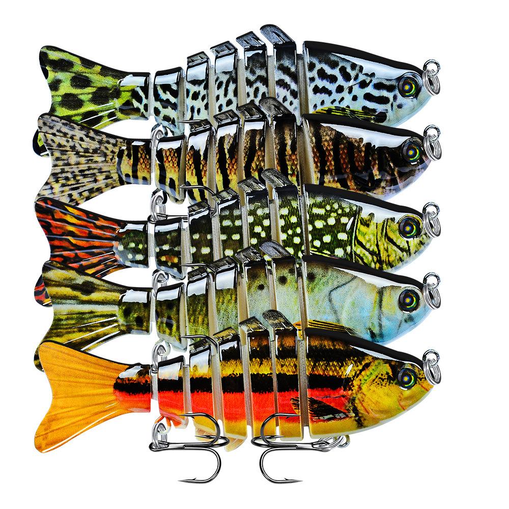 Multi Jointed Swimbait,Slow Sinking Segmented Bass Fishing Lure,Swimming Fishing Lure For Freshwater Saltwater,Fishing Bait Kit