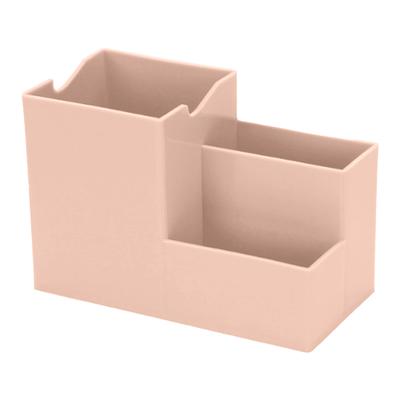 Multifunctional Desktop Pen Holder Stationery Makeup Tools Organizer Solid Color Plastic Box Desk Mobile Phone Holder Office School Supplies