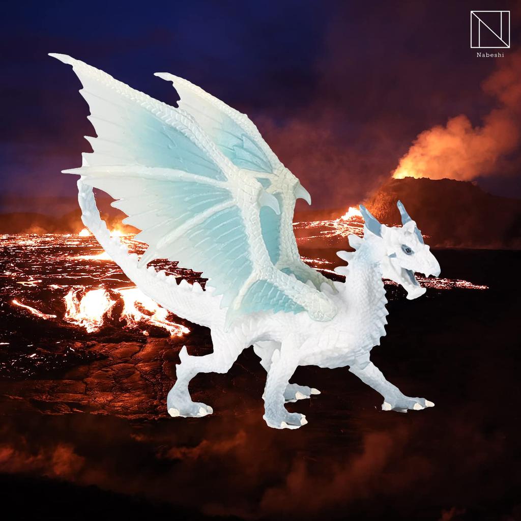 [NABESHI] Mythical Figure White Dragon Hellhound Mythical Dragon (White Dragon + Blue-Green Dragon)
