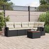 VidaXL Garden Lounge Set with Cushions 6 Pcs, Patio Sofas, Patio Furniture Set, Outdoor Furniture, Black 3224551