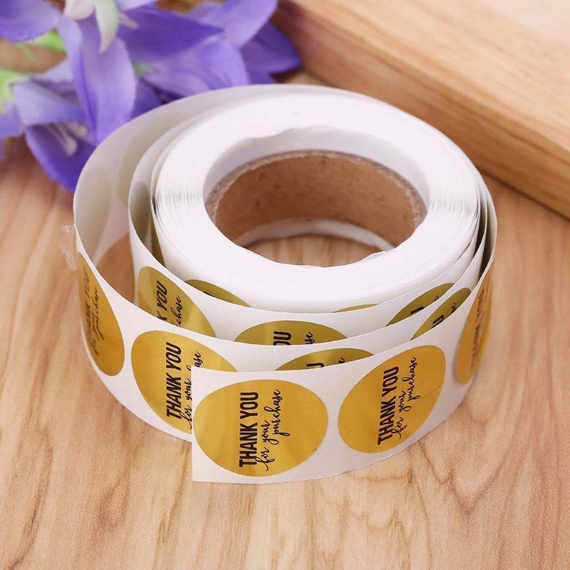 500Pcs Thank You for Purchase Labels 25cm Round Wrapping Label Business Packaging Sticker for Holiday Packaging