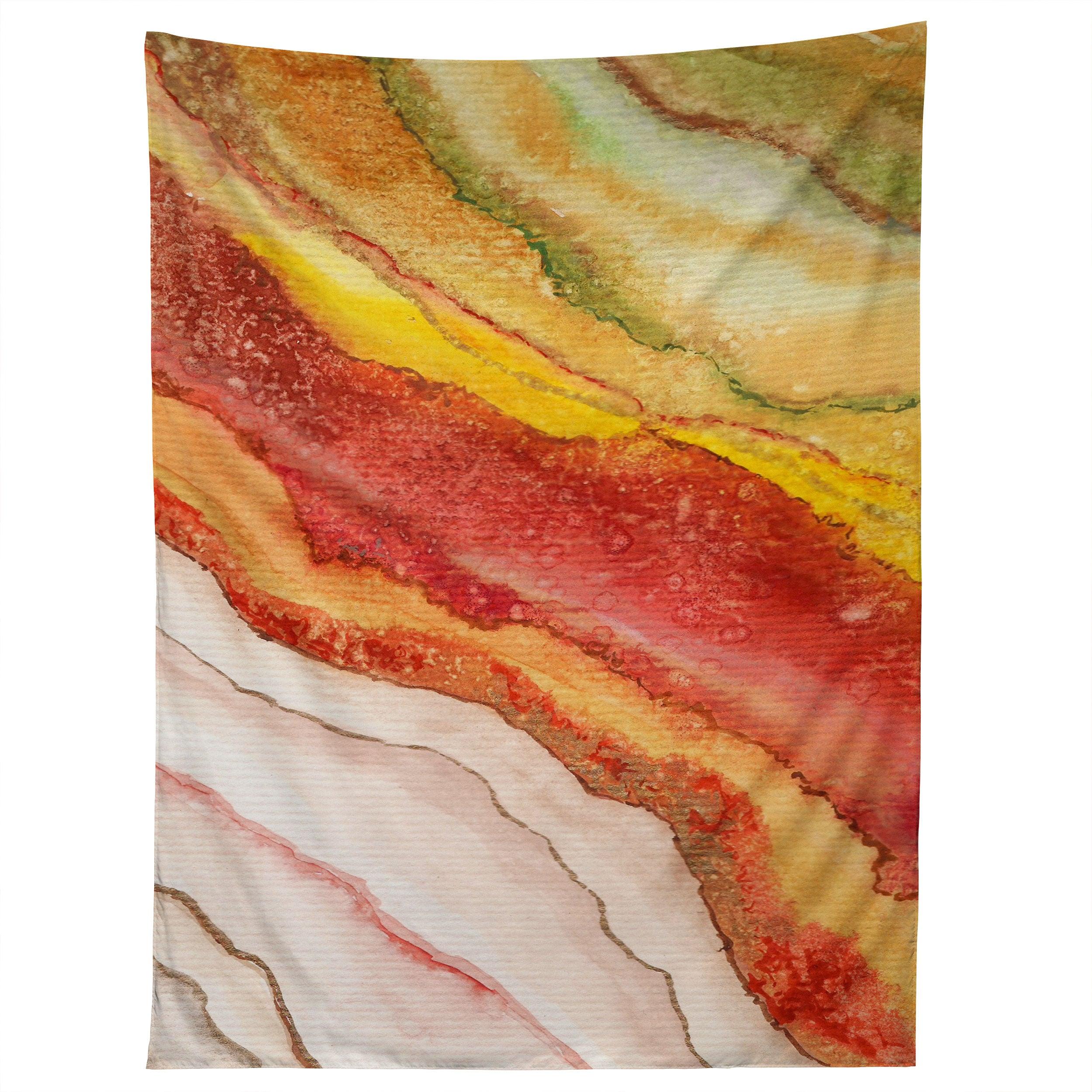 AGATE INSPIRED WATERCOLOR ABSTRACT 03 tapestry 75x100