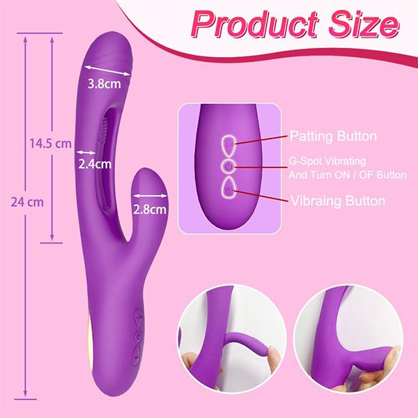 3-in-1 Female Vacuum Vibrator G-Spot Slap Clit Vibrator Sex Toy For Female