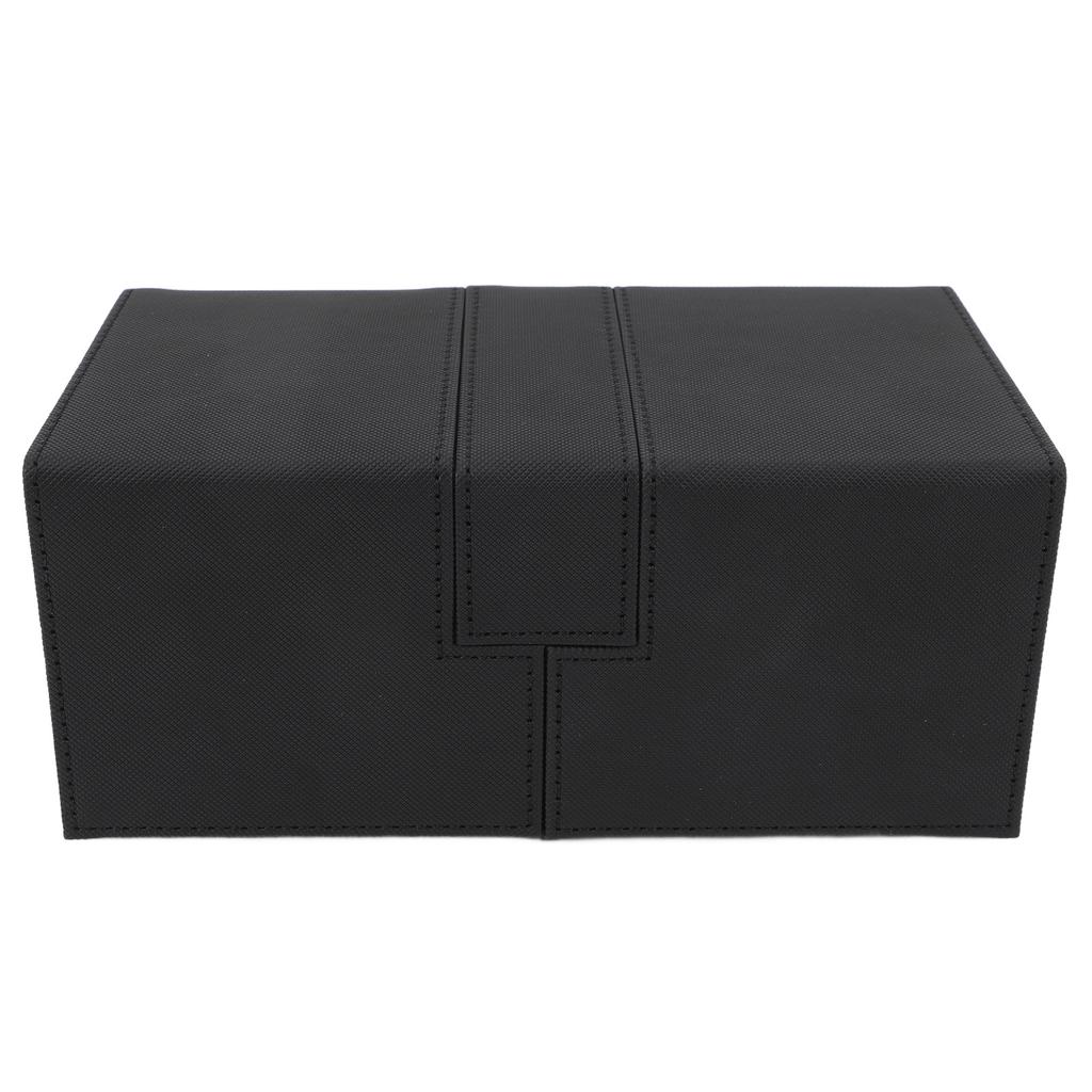 Card Deck Box with 3 Drawers Large Capacity Magnetic Closure PU Leather Game Card Storage Box for Holding Over 200 Cards