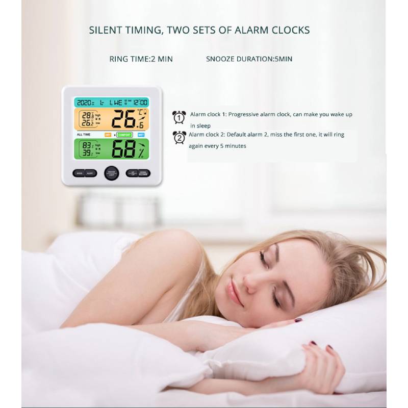 

Светодиодный цифровой будильник, светящийся электронный дисплей с повтором, подсветкой, режимом температуры и влажности, изменение температуры с цветовым декором