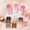 LOVEKIKI 6Pcs Solid Ribbon Bowknot Hair Clips for Kids Girls Lovely Cheer Bow Hairpin Barrettes Dress Hair Accessories