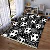 Black Carpet with Soccer Ball Pattern, Sports Theme for Living Room Suitable for Use As an Anti-slip for Living Room Bedroom Sofas