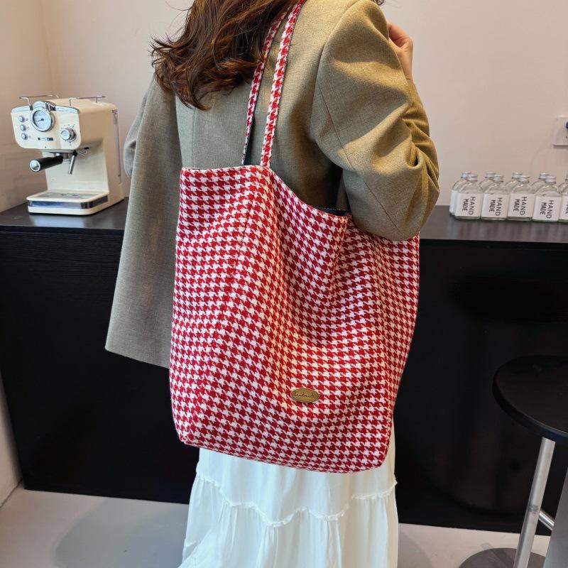 

Autumn and winter new letter-printed denim shoulder bag canvas bag for both sides, casual large-capacity commuter tote bag for women 28*14*38