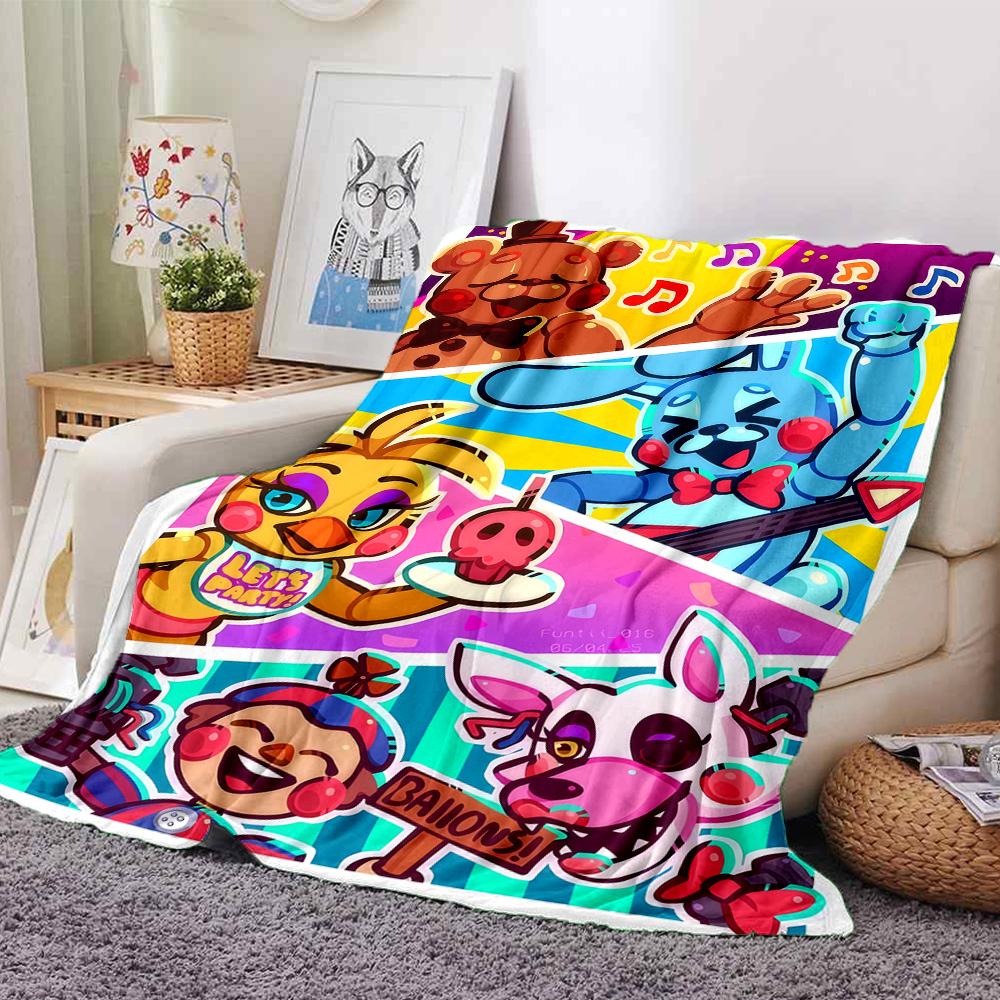1Pc Fnaf Horror Night Poster Blanket For Couch Bed Plush Cozy Fuzzy Blanket Super Soft Warm Blankets For Fall And Winter 0918219