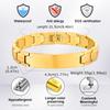 Vnox Free Personalized Men's Stainless Steel Strap Bracelet, Curved ID Tag Band, 21.5cm Watch Chain, Luxury Gift for Dad Husband