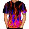 Summer Cool Fire Flame 3D Print T-Shirts Men Women Hip Hop Short Sleeve T Shirt Streetwear Oversized Harajuku Y2k Tees Top