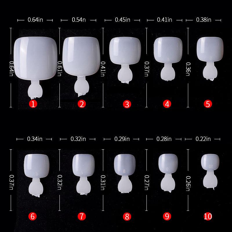 500Pcs/Set Fake Toenails Foot Natural Transparent Nail Art False DIY Tools Smooth Toughness Tips