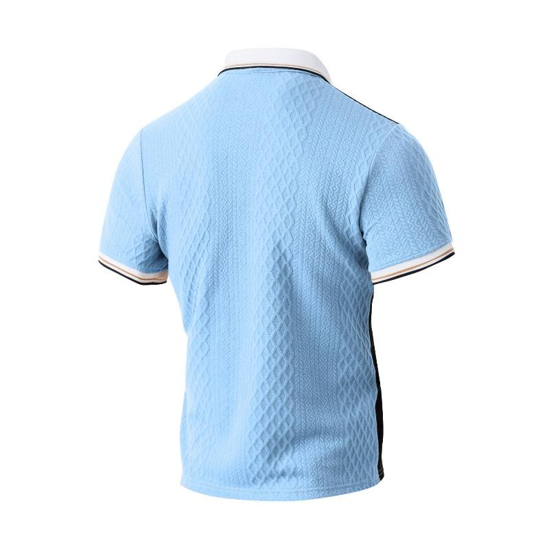 Men's Jacquard Short Sleeve Casual T-Shirt.
