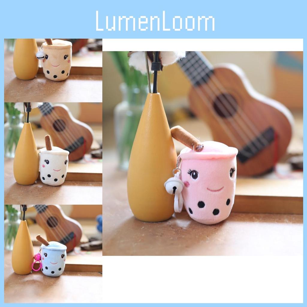 Adorable Plush Milk Tea Cup Keychain Soft Cartoon Animal Bag Ornament