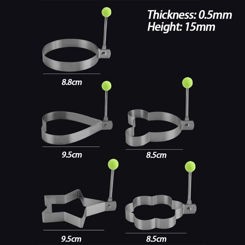 Stainless Steel Egg Frying Mold Diy Egg Frying Model Egg Frying Tool Heart-Shaped Mold Pancake Maker