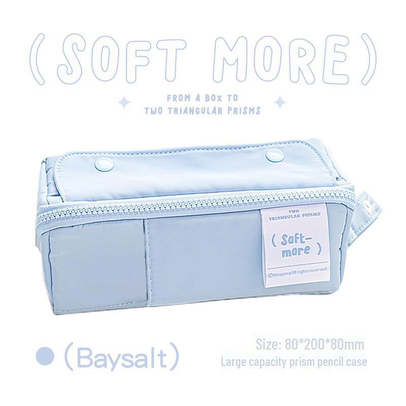 RosyPosy Korean Creative Large Capacity Prism Pencil Case - Transparent with Zipper for Students