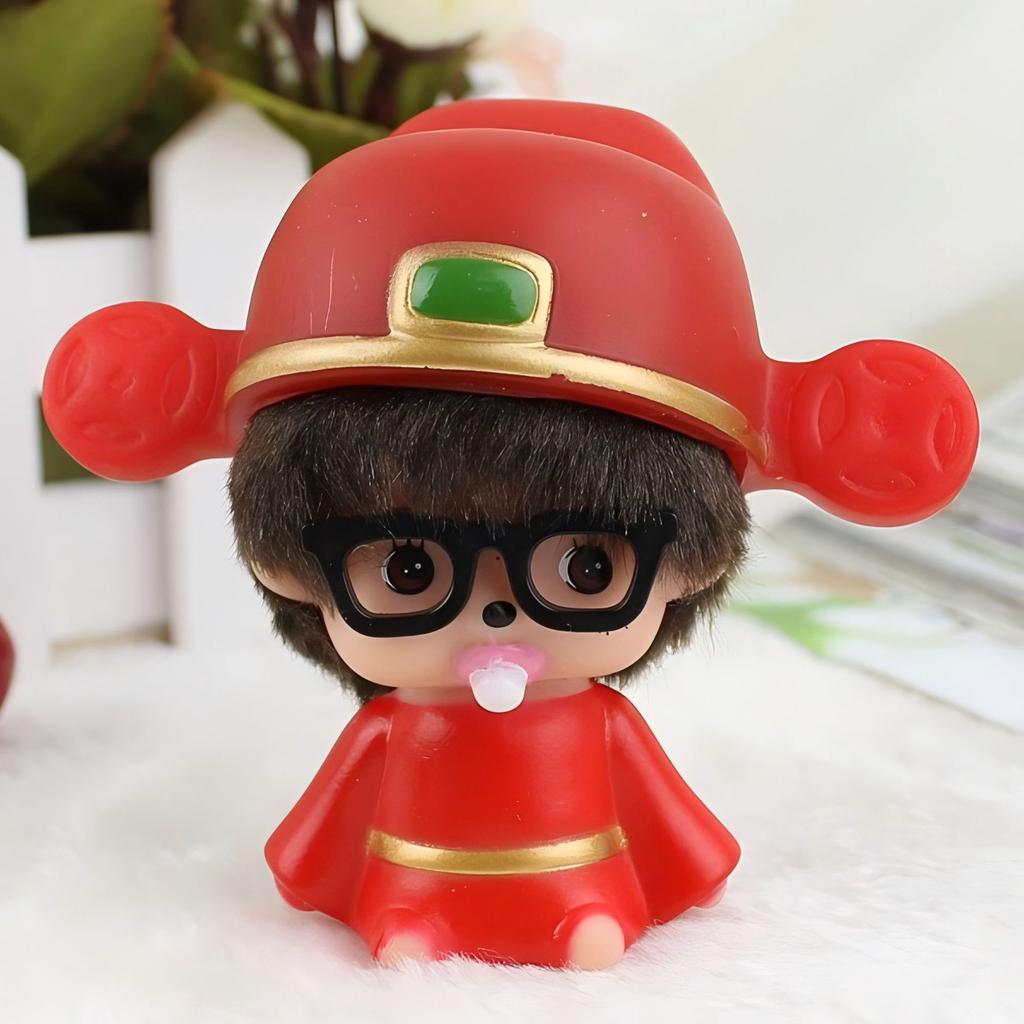 Anime Cute Creative Panda Qiqi Resin Figurine Keychain Diy Rhinestone Car Decoration Hanging Toy Gift Ornament Birthday Gift