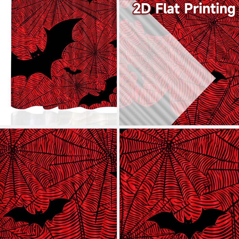 Set Of 2 Flat Printing Curtains Without Rod Halloween Bats Spiders Women Is Day Festival Chic Print Machine Curtain Polyester