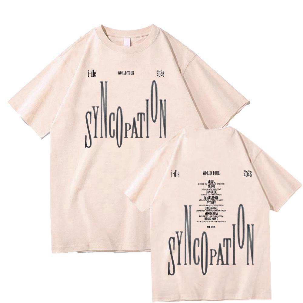 I-DLE Syncopation World Tour 2026 T Shirts GIDLE Kpop Korean Style Tee Shirt (G)i-dle New Casual Y2K Tees Unisex Cotton Clothes