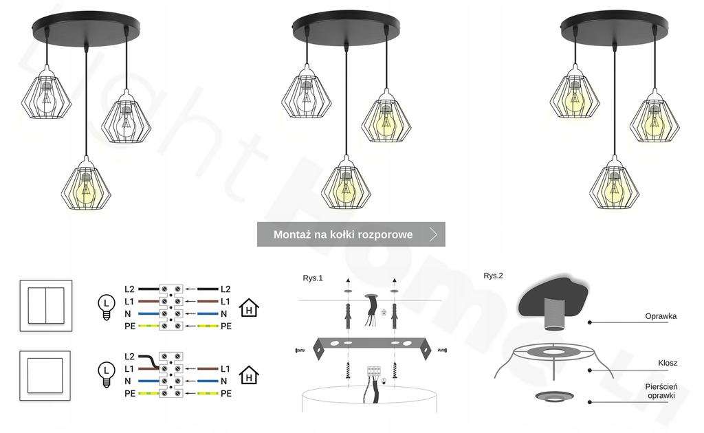 Modern wooden LED ceiling pendant lamp