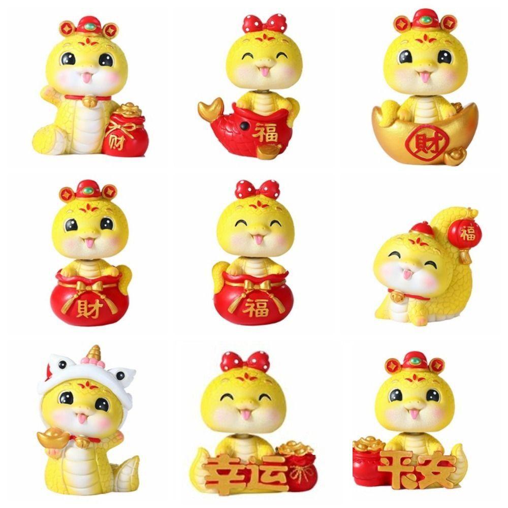 Snake Shaped Cartoon Snake Figurines Creative Car Interior Ornament  Desktop Ornament