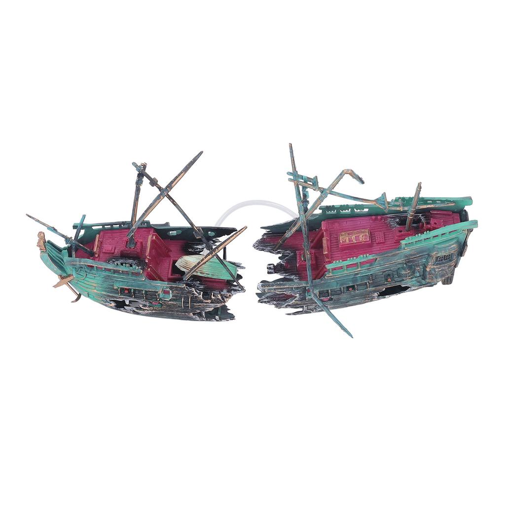 Aquarium Shipwreck Decoration Safe Hand Painted Beautiful Sunken Ship Ornament for Fish Tanks and