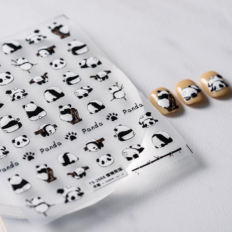 

Qiji Cartoon Lazy Panda Three-Dimensional Relief Nail Sticker Waterproof Nail Sticker Decorative Jewelry 2667 2668 TS-2667 Lazy Panda