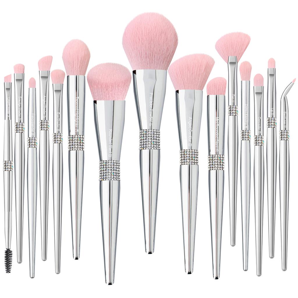 DailyQueen 30PCS High Quality GOAT Natural Hair PROFESSIONAL Pink White Black Makeup Brush Set Private Label Make Up Foundation