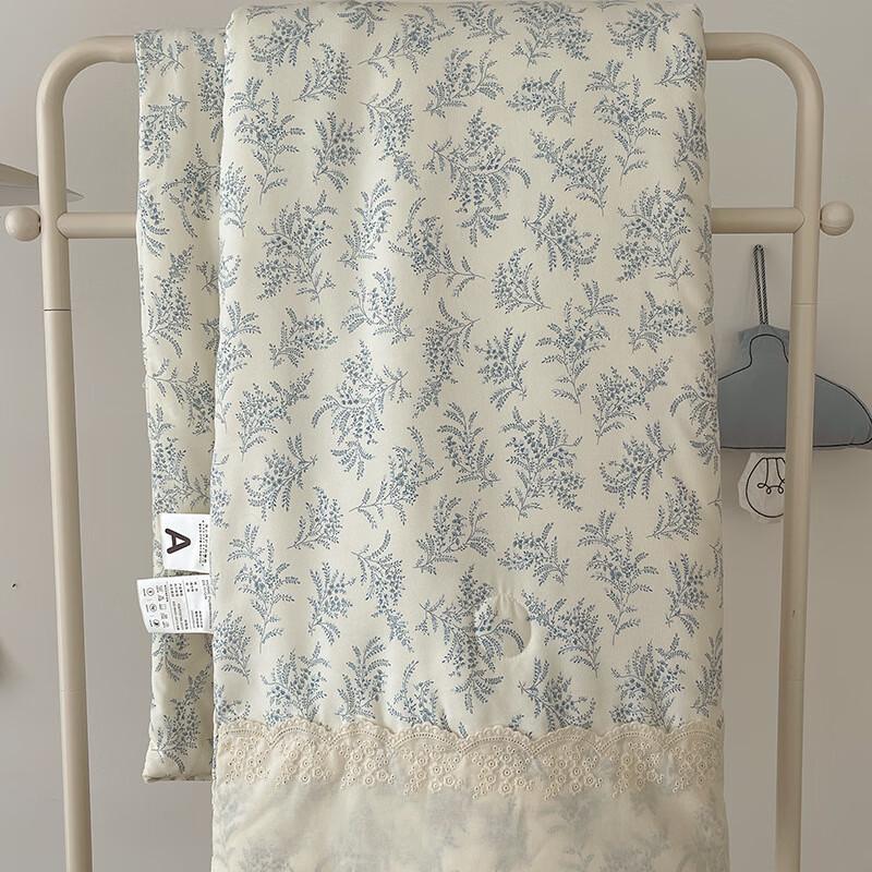 Duo Shu Lace Trim Washed Cotton Summer Quilt