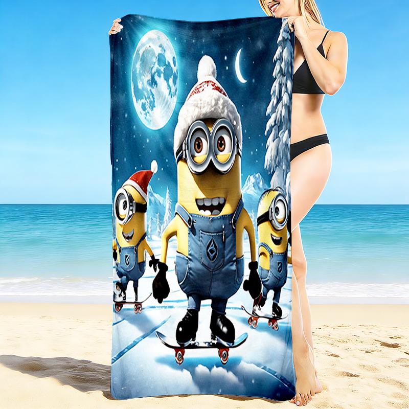 1Pc Minions Snowboard Night Beach Towel Quick Dry Multiuse For Beach Pool Gym Yoga Home Travel Christmas Halloween Xmas Gift S1272
