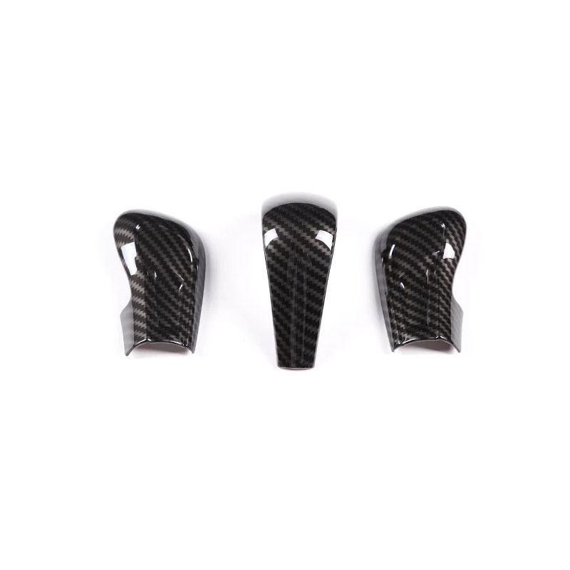Car For Mazda 3 BP Axela CX-30 CX30 CX-50 - 3pcs Accessories Carbon Fiber Texture ABS Gear Shift Head Cover Trim