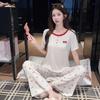 Oh Mi Da thin Modal pajamas women's summer short-sleeved sweet print lazy high-end loungewear can be worn outside