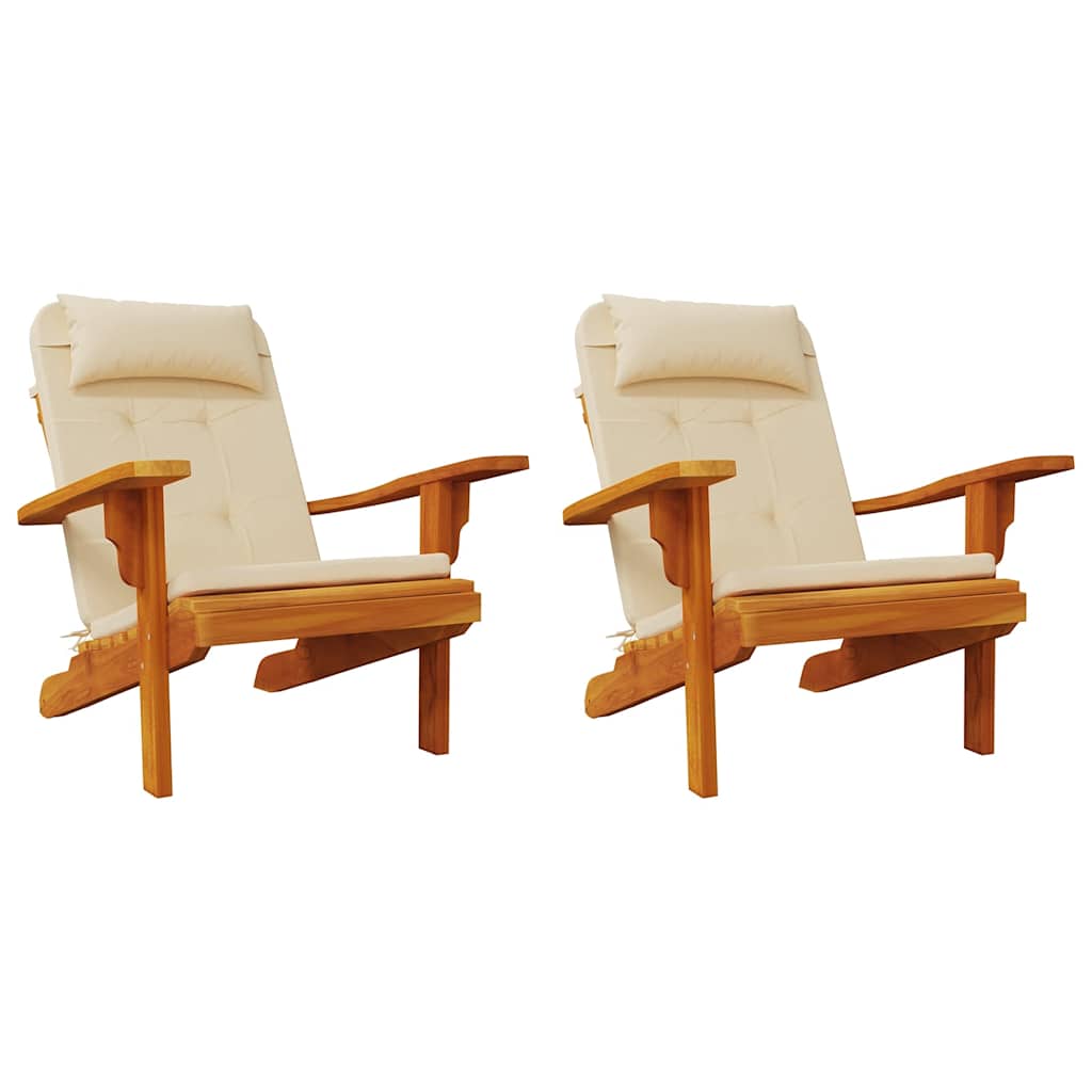 Adirondack Chair Cushions 2 pcs Beige Oxford Fabric