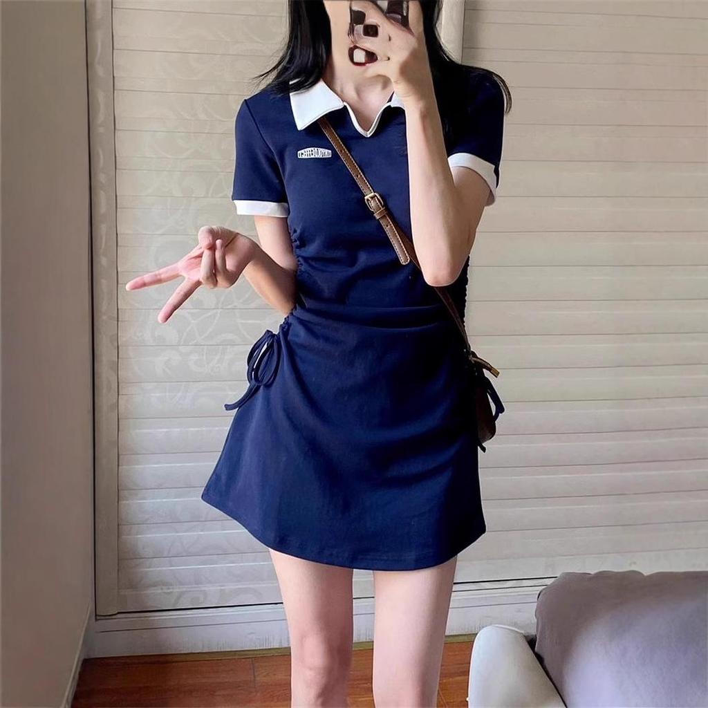 2025 Neues Sommer Slim Fit Französisches Design Polokragen Kleid für zierliche Frauen