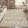 Alfombra Persa de Flores para Salas de Estar, Alfombra Resistente a la Suciedad para Sofá y Alfombra de Mesita de Noche para Dormitorio