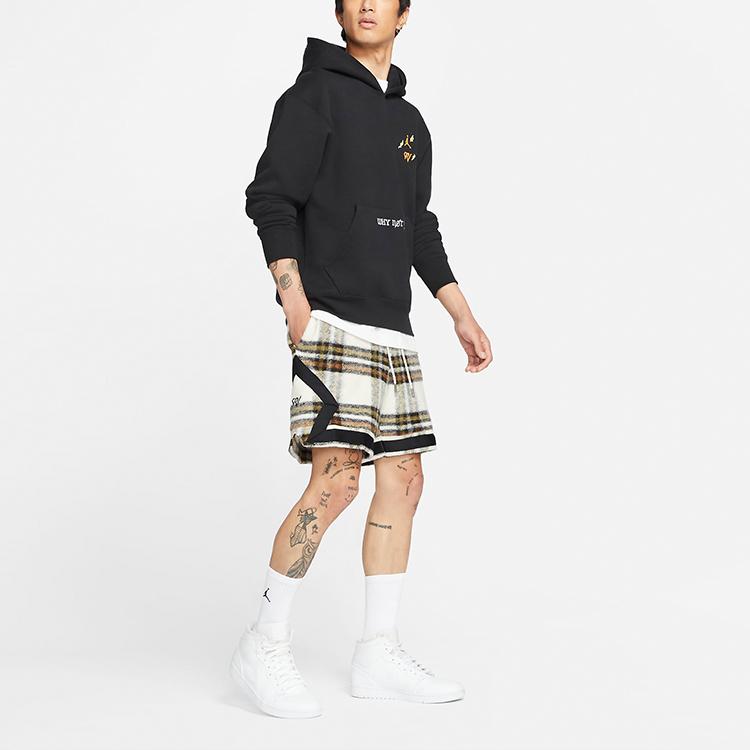Jordan Varför inte? Retro Sport Snörning Casual Shorts Med Heltryck Rutig Ull Herrshorts Ljus Rödbrun DC3250-104