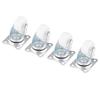4pcs Universal Swivels Casters, 1 Inch Wheels White Polypropylene 360 Degree Swivels with Iron Plate for Furniture Trolley, Chairs
