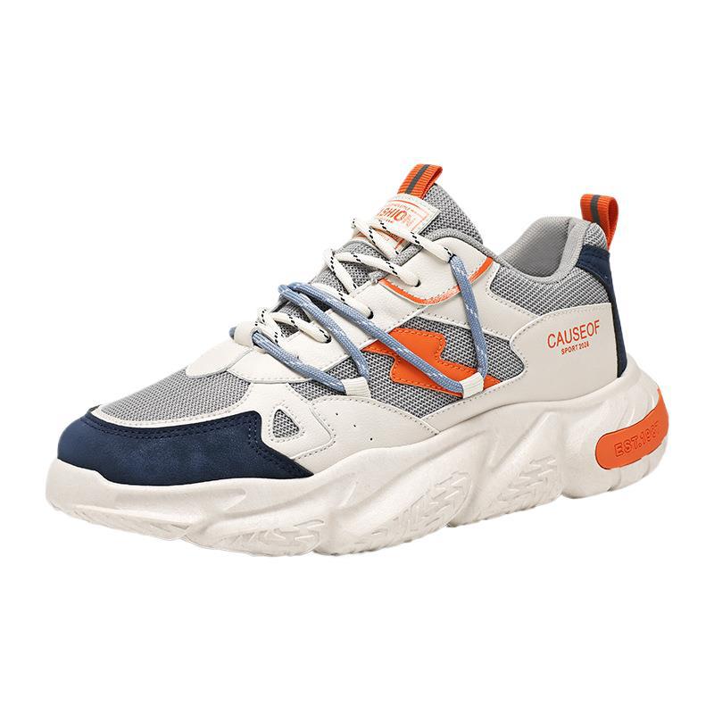 Spring men's shoes new breathable mesh sports shoes men's trendy versatile platform casual running shoes men's