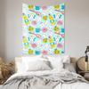 Cute Tooth Apple Toothpaste Kids Room Wall Tapestry Machine Washable All Season Decor Print Cartoon Dental Design Home Nontoxic