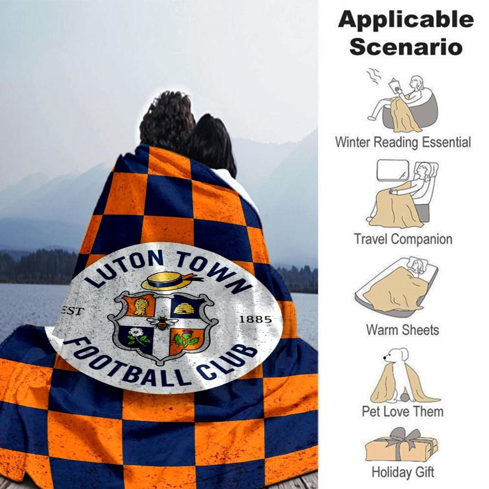 Coperta in Flanella con Stampa Luton Town FC Alta Qualità Calda Confortevole Coperta per Tutte le Stagioni Perfetta per Regali Decorazione per la Casa
