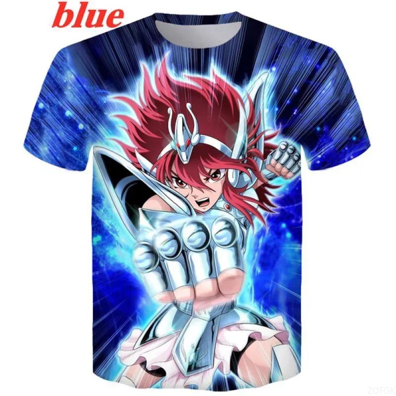 Summer Men's and Womens's Casual Harajuku Short Sleeve New Fashion Anime Saint Seiya 3D Print T-shirt Tops Christmas
