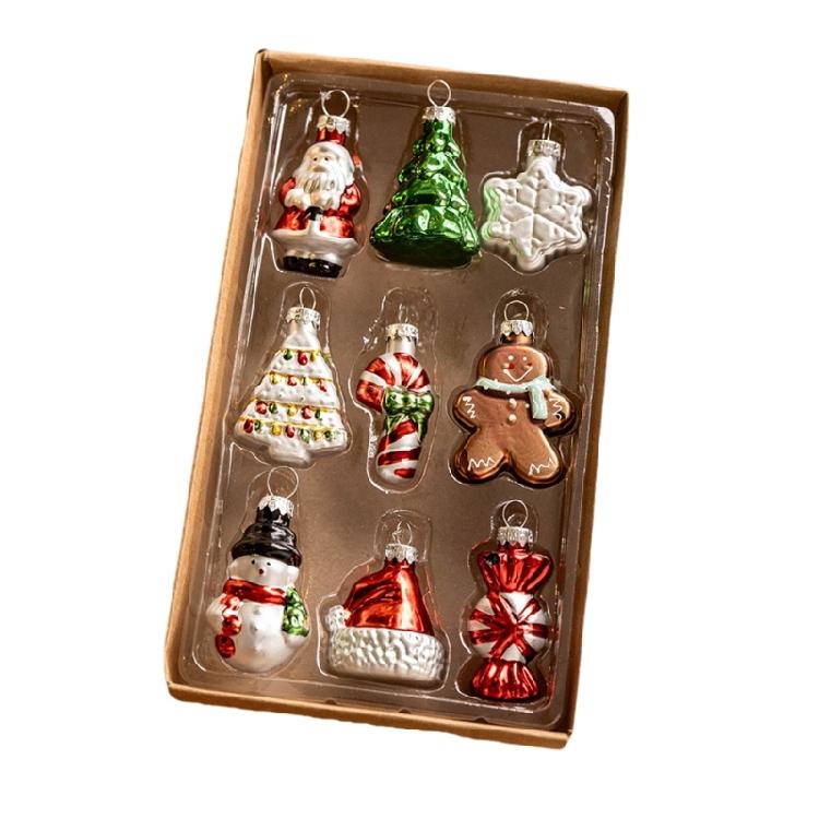Festival Glass Ornament for Christmas Stylish Glass Christmas Ornament Handmade Tree Santa Snowflakes Hanging Pendant 1