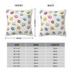 Donuts Sprinkles Square Pillowcase Polyester Linen Velvet Printed Zip Decorative Throw Pillow Case Room Cushion Cover