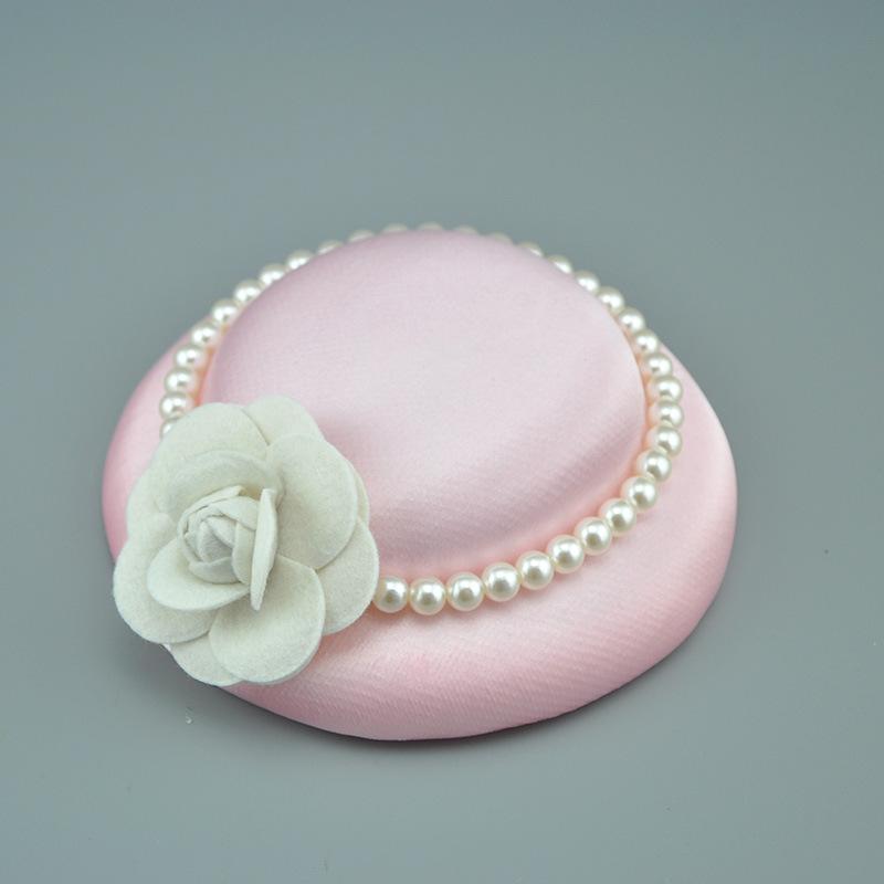 French Simple Pearl Top Hat British Celebrity Elegant Cheongsam Dinner Dress Night Shanghai Girls Catwalk Headdress