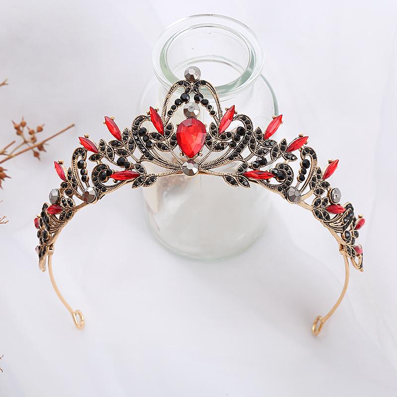 

Барокко ретро цветная корона в стиле лесной свадьбы корона сплав высокого качества горный хрусталь головной убор цвет новый стиль